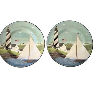Oneida Coastal Breeze Sakura Melamine Set of 8” Plates Warren Kimble
